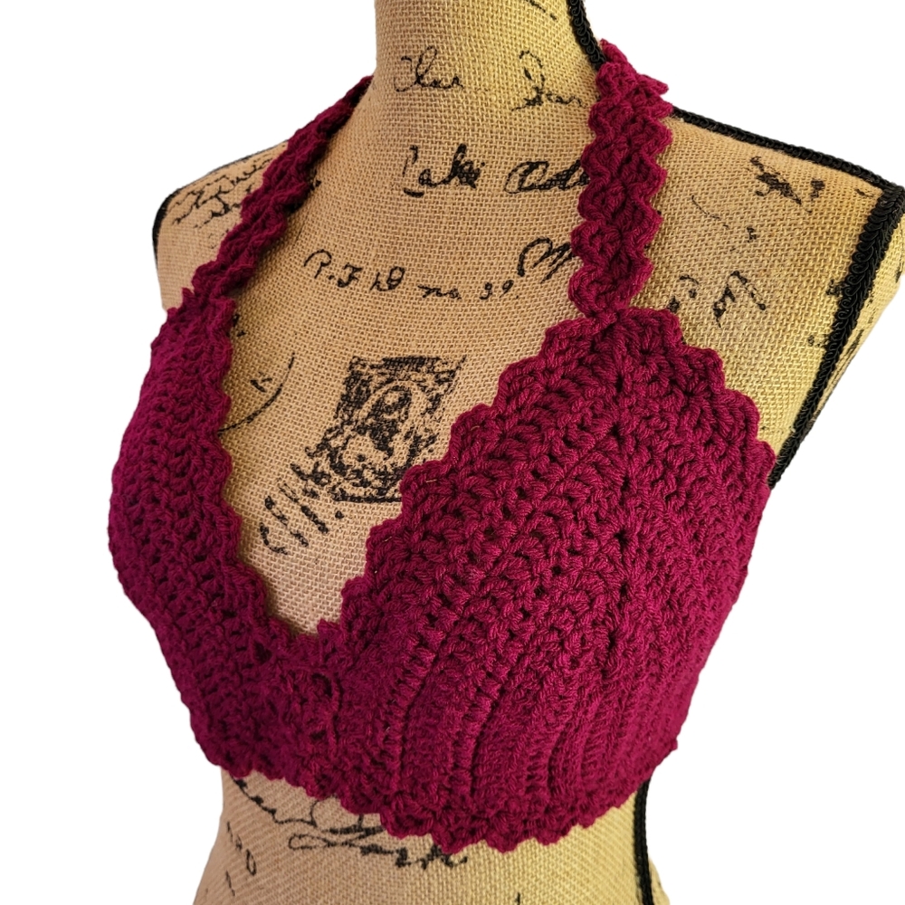 Handmade Crochet Lace Bikini Bra - Lingerie, Bikini Top, Lace Bralette